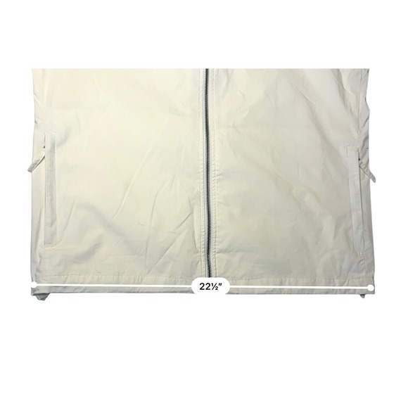 Zara Hooded Cream‎ Rain Coat Jacket LARGE Water Repellant Lightweight Outdoor - Picture 7 of 14